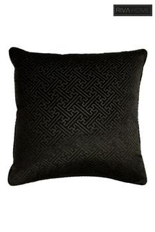 Riva Paoletti Black Florence Embossed Polyester Filled Cushion
