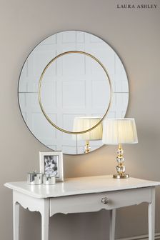 Clear Maya Round Mirror With Mottled Bronze Band