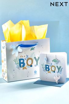 Blue Gift Bag & Card Bundle