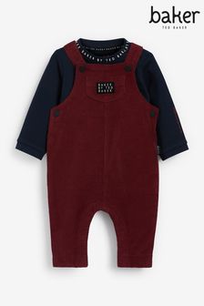 Baker by Ted Baker Navy Cord Dungaree Set