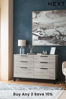 Grey Bronx Oak Effect Wide Chest of Drawers (728411) | £425