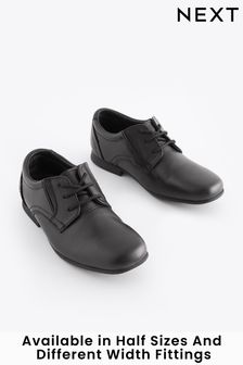 Black Standard Fit (F) School Leather Formal Lace-Up Shoes (738032) | £28 - £40