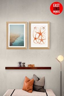 East End Prints Set of 2 White Ocean Wall Prints Set by Oh Fine! Art