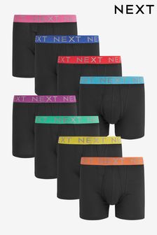 Black Bright Waistband A-Front Boxers 8 Pack (746394) | £42