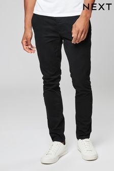 Black Skinny Fit Stretch Chino split Trousers (747657) | £22 - £24
