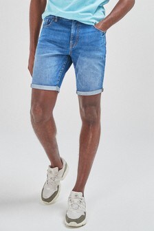 next mens denim shorts