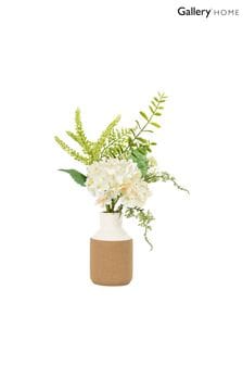 Gallery Home White Vase with Hydrangea Arrangement