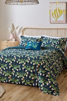 Scion Blue Flower Of Love Duvet Cover and Pillowcase Set