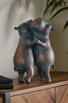 Bronze Hattie and Henry Dancing Hippos Ornament