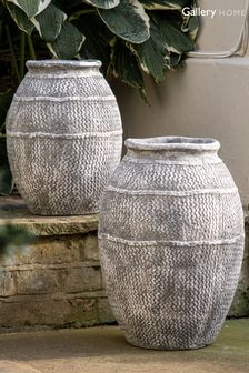 Gallery Home Grey Small Antique Cajon Textured Vase