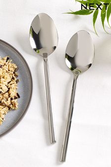 Silver Kensington Stainless Steel 2 Piece Serve Spoon Set (752274) | £10