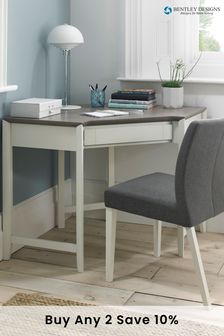 Bergen Grey Washed Oak Soft Grey Corner Desk by Bentley Designs