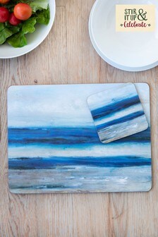 Set of 6 Blue Abstract Placemats