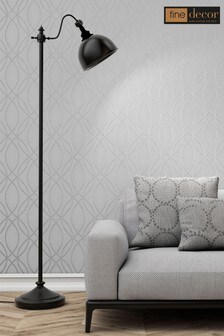 Fine Décor Grey UK Pulse Ogee Wave Wallpaper