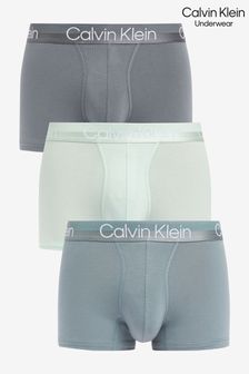 Calvin Klein Grey Modern Structure Cotton Trunks 3 Pack (764021) | £44