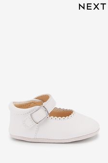 White Leather Occasion Mary Jane Baby Shoes (0-18mths) (765772) | £14