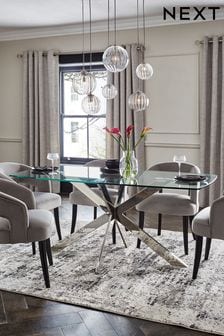 Alessa Glass 6 Seater Dining Table
