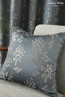 Cushion Cover 18” Designer Fabric Damask Design Duck Egg & Natural Ashley Wilde 