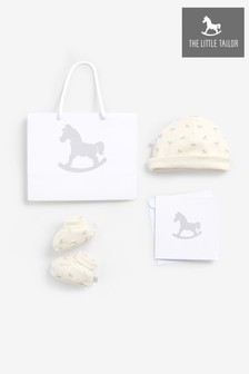 The Little Tailor Cream Jersey Hat & Bootie Gift Set