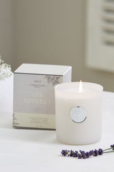 White Country Luxe Spa Retreat Lavender & Geranium Boxed Scented Candle (774445) | £14