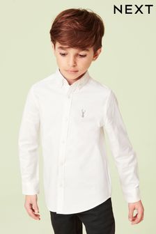 White Long Sleeve JuzsportsShops Oxford Shirt (3-16yrs) (775005) | £12 - £17