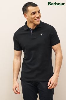Barbour® Black Tartan Pique Polo Shirt (776520) | £50