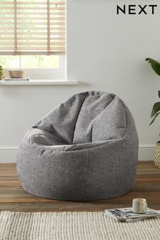 Charcoal Grey Chunky Weave Bean Bag Chair (776793) | £110