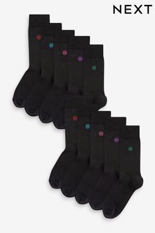 Black Multi 10 Pack Men's Socks (777167) | £22