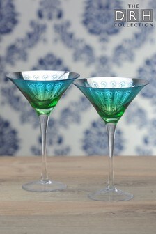 2 Pack Green Cocktail Glasses By The DRH Collection (780556) | £27