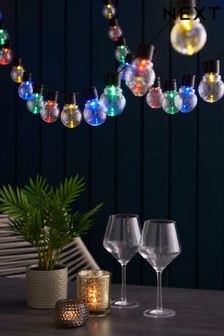 Set of 40 Black Mains Powered Multicoloured Garden Festoon Fairy Line Lights (783492) | £28