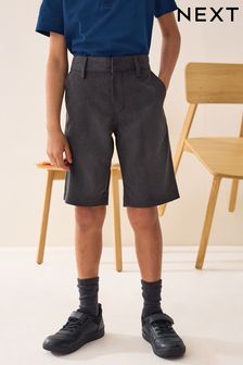 Grey Regular Waist Flat Front Shorts (3-14yrs) (784015) | £6 - £13