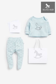 The Little Tailor Blue Jersey Top & Pants Gift Set