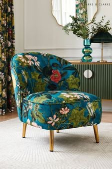 Clarke & Clarke Passiflora Kingfisher Blue Meteo Chair