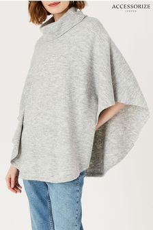 Accessorize Grey Cosy Knit Pullover Poncho (788863) | £30