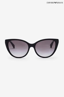 Emporio Armani Womens Black Cat Eye Sunglasses