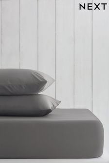 Charcoal Grey Cotton Rich Fitted Sheet