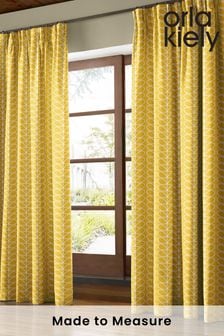Orla Kiely Yellow Linear Stem Made To Measure Curtains