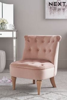 Opulent Velvet Blush Pink Eliza Light Leg Accent Chair