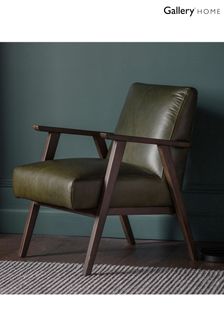 Gallery Home Heritage Green Neyland Leather Armchair