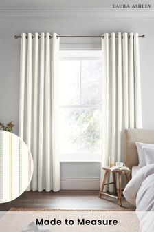 Pale Ochre Candy Stripe Wood Violet Made to Measure Curtains