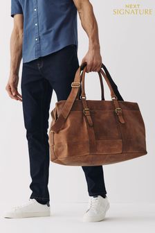 Tan Brown Signature Leather Holdall (797319) | £180