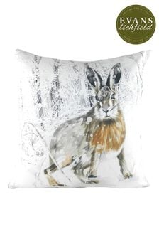 Evans Lichfield Multicolour Christmas Snowy Hare Cushion