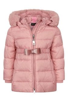 Monnalisa Baby Girls Pink Down Padded Coat
