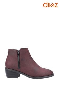 Divaz Red Ruby Ankle Boots