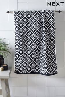 Black/White Diamond Geo Towel