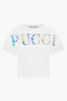 Emilio Pucci Girls White T-Shirt