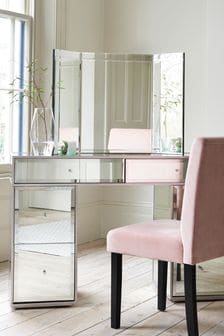 Silver Sloane Bevelled Rectangular Dressing Table Mirror
