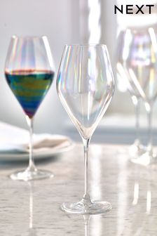 Paris Iridescent Lustre Effect Set of 4 Red Wine Glasses