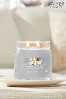 Yankee Candle Grey Signature Medium Jar Smoked Vanilla Cashmere Scented Candle