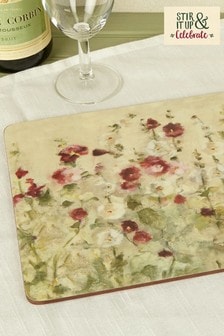 Set of 6 Red Wild Poppy Placemats